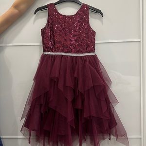 Sweet Heart Rose Burgundy Formal Party Dress